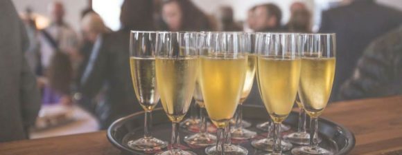 Plate of wine glasses for alcohol use during holidays