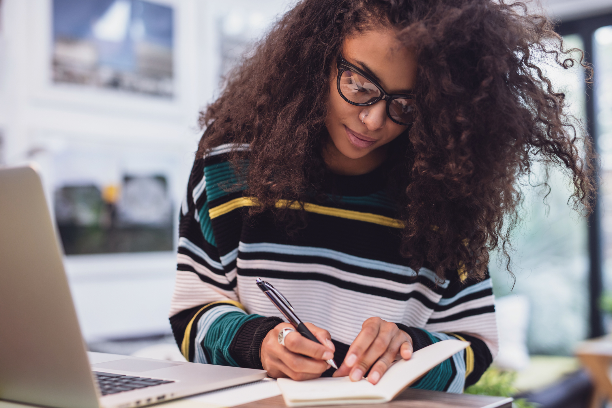 beautiful teacher woman making schedule