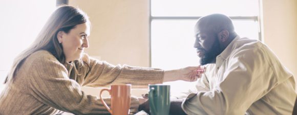 A human services worker using compassionate healthcare