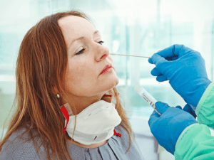 Woman getting a medical test procedure